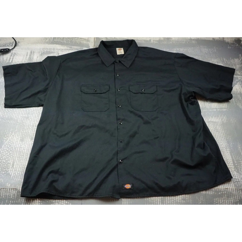 Dickies Shirt Mens 5XL black collared short sleeve work shirt chest pocket